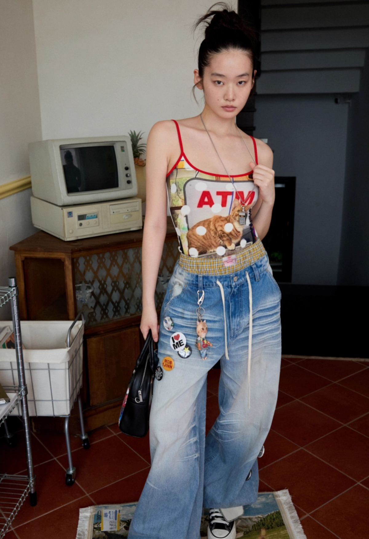 POLKA DOT ATM CAT CAMISOLE