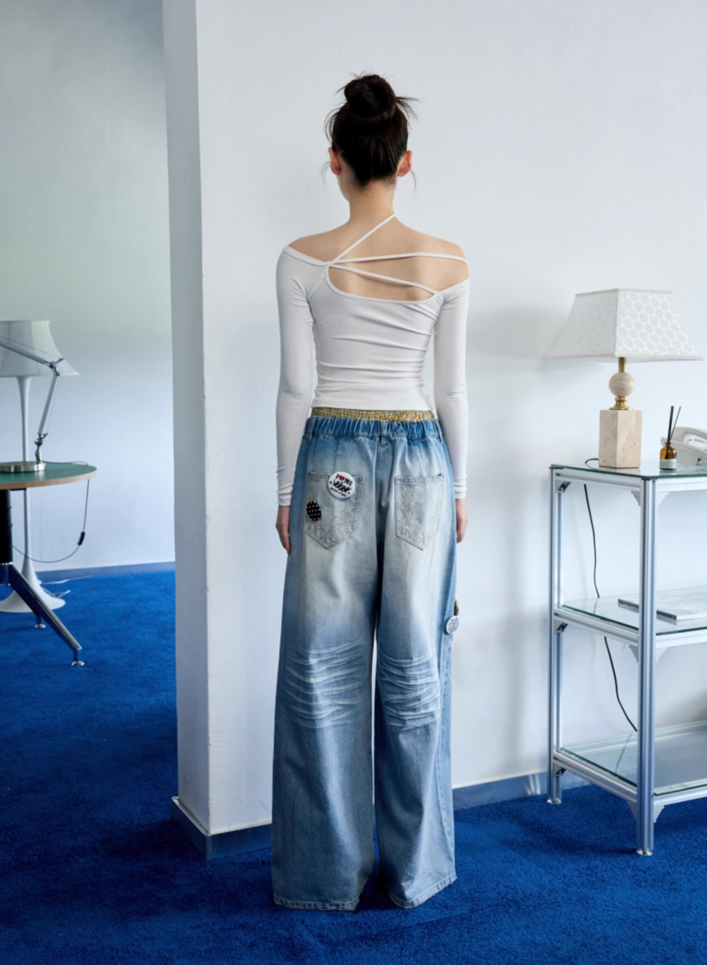 MEOVV MUD-DYED WIDE-LEG JEANS + FREE CAT & DOG BROOCH PIN SET – 3styles