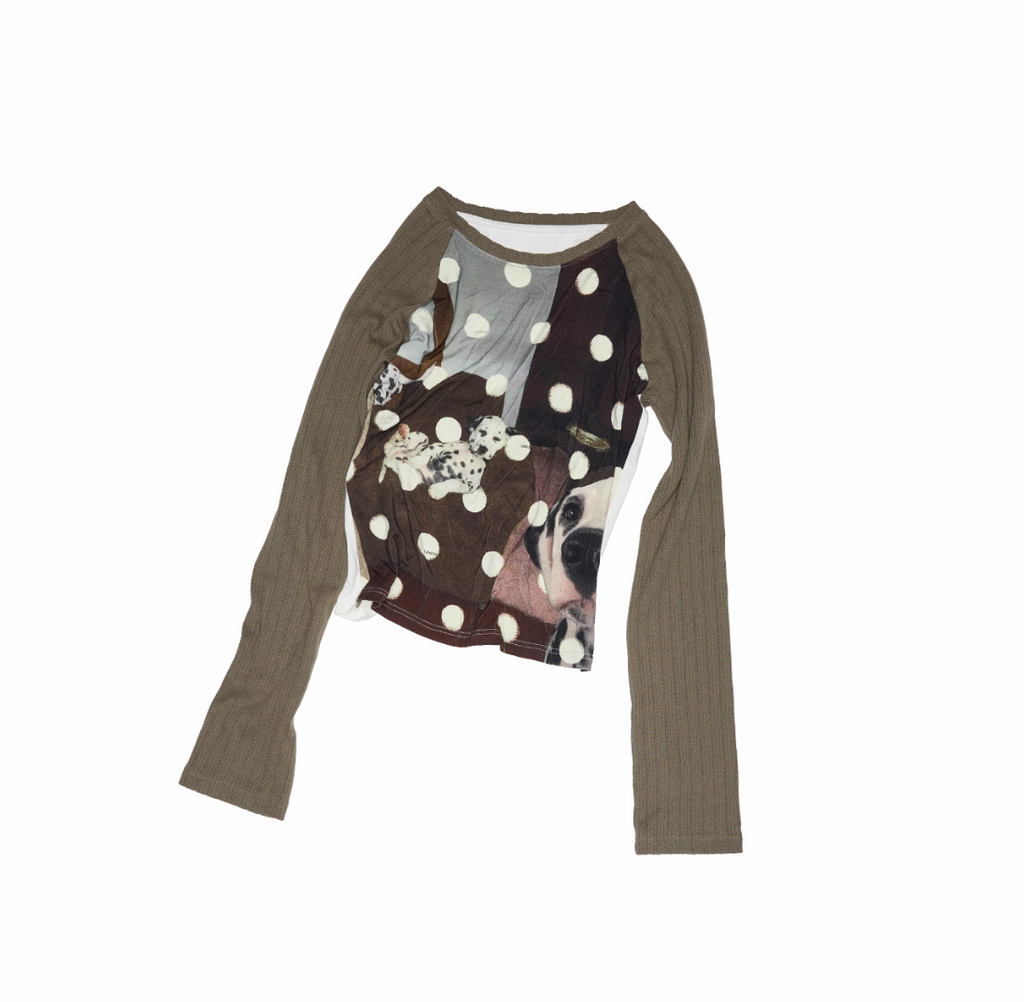 ♱ POLKA DOT ダルメシアン イヌ柄 長袖Tシャツ ♱