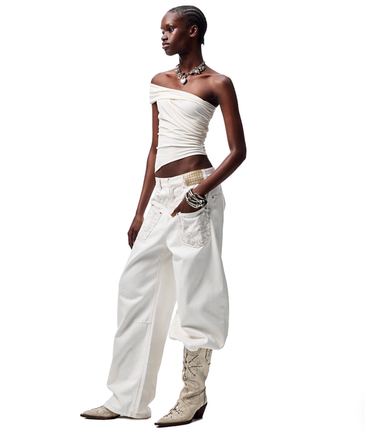 LARISA RUCHED TOP (can be worn 2 ways) & KNOT MIDI SKIRT – 4colors