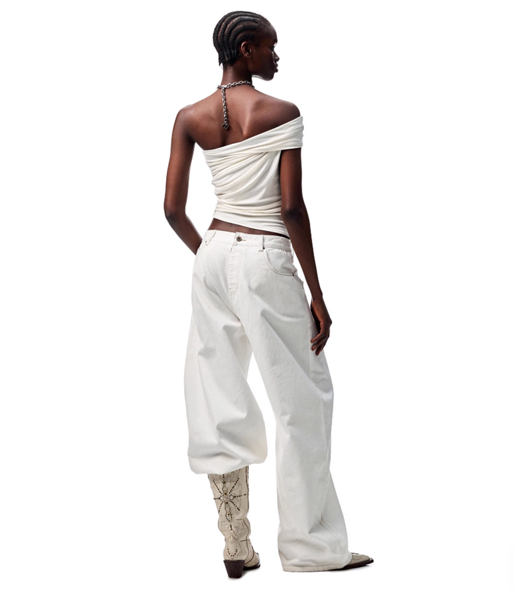 LARISA RUCHED TOP (can be worn 2 ways) & KNOT MIDI SKIRT – 4colors