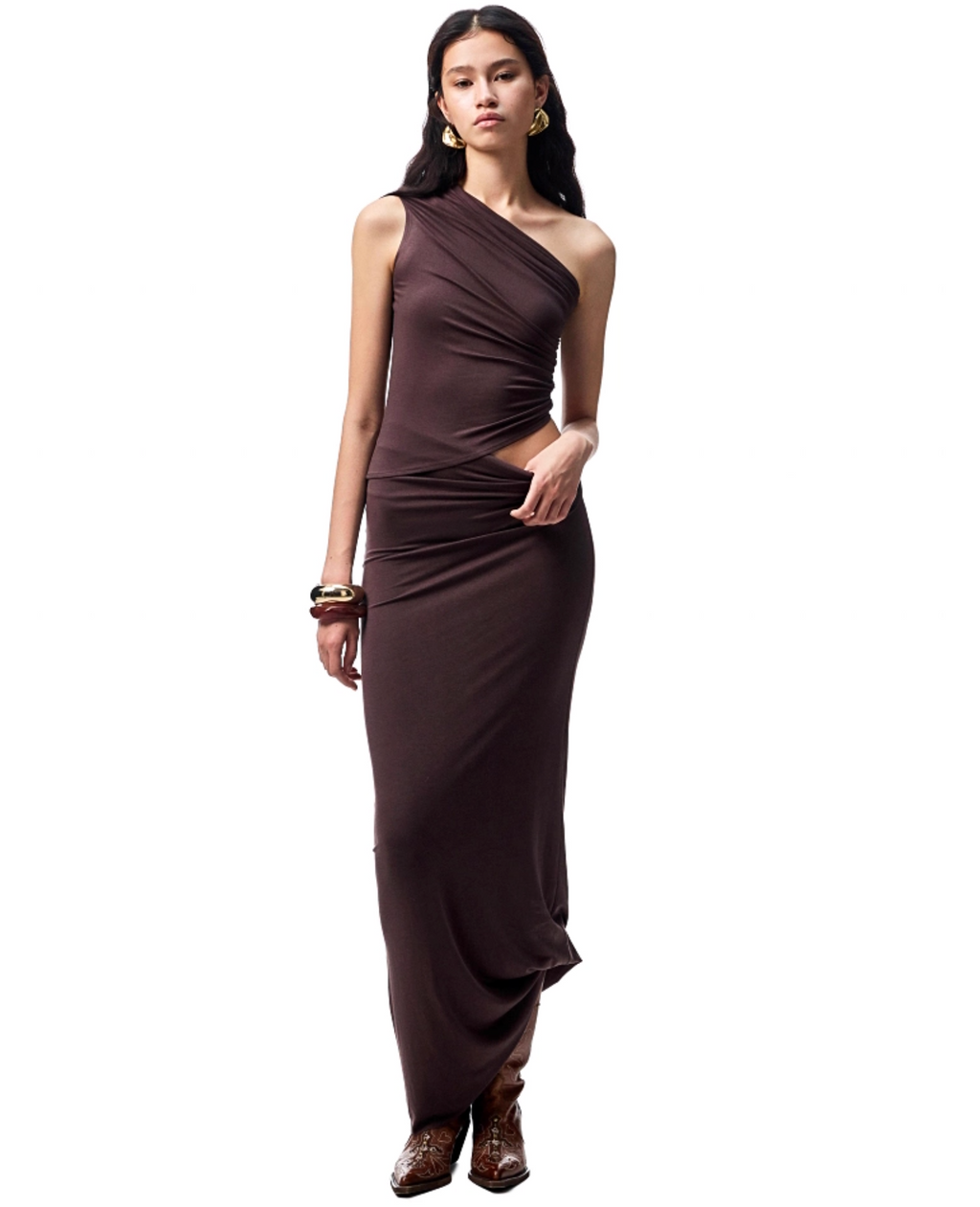 LARISA RUCHED TOP (can be worn 2 ways) & KNOT MIDI SKIRT – 4colors