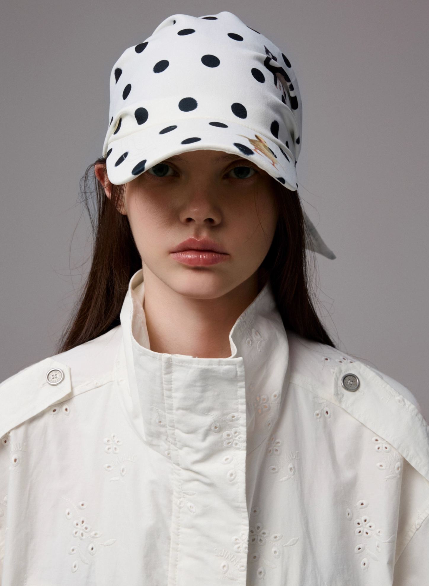 ♱ POLKA DOT ×ペットプリント ヘッドスカーフ付きベースボールCAP ♱