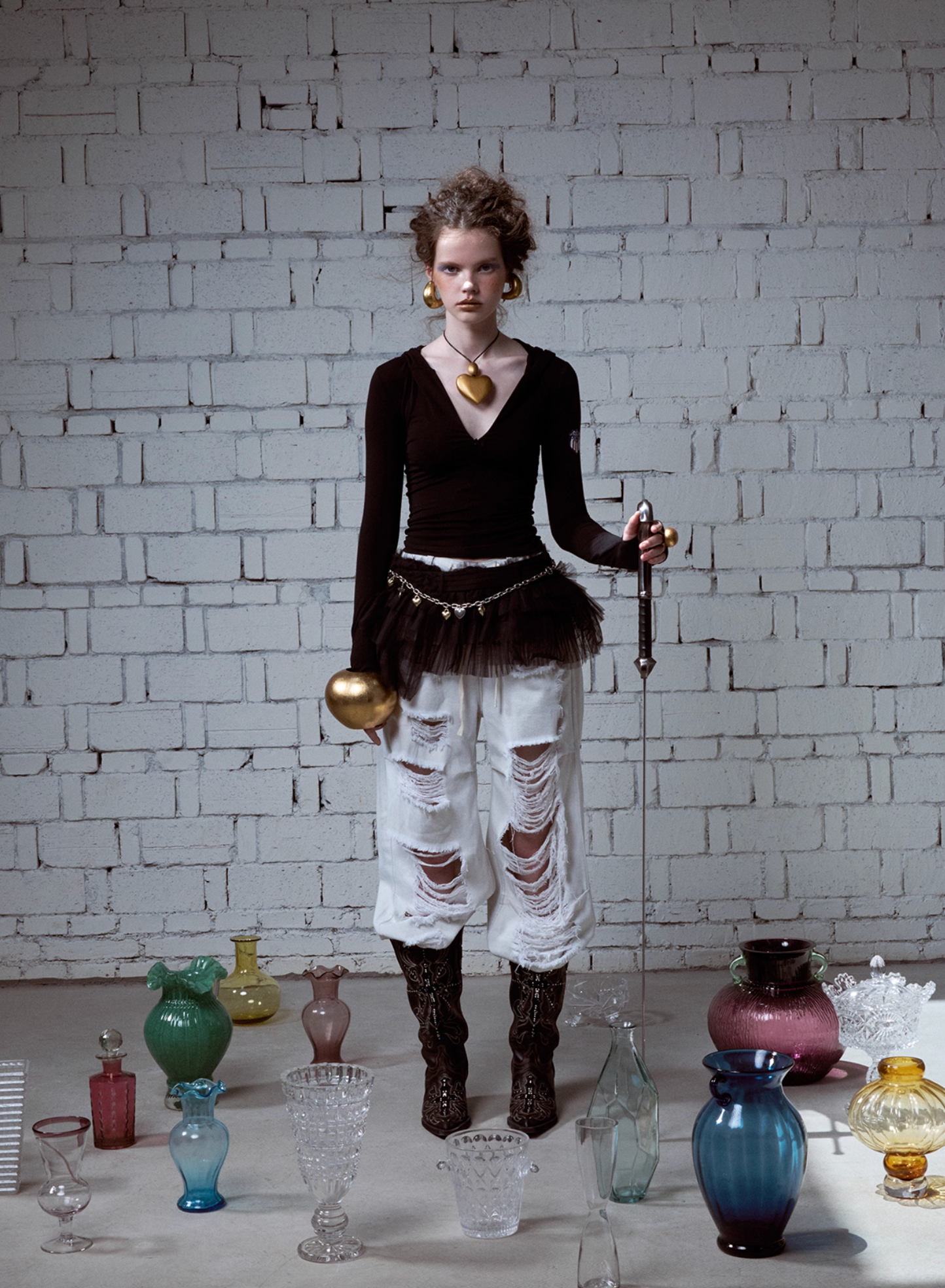 ♱ AZABU グレーフード付きジップアップTシャツ - 3色