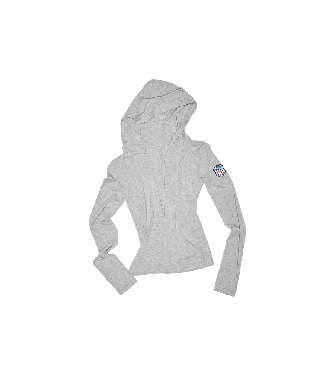 ♱ AZABU グレーフード付きジップアップTシャツ - 3色