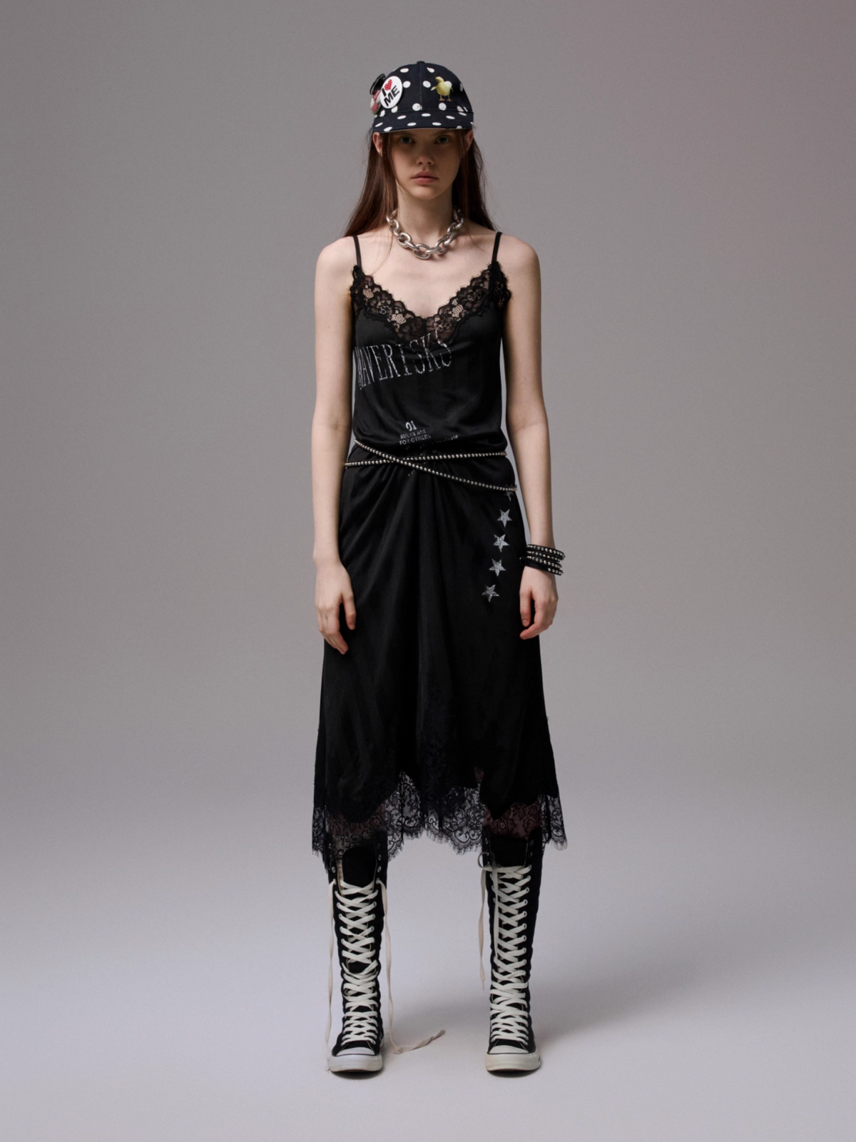VINTAGE LACE-TRIM SLIP DRESS – 2colors