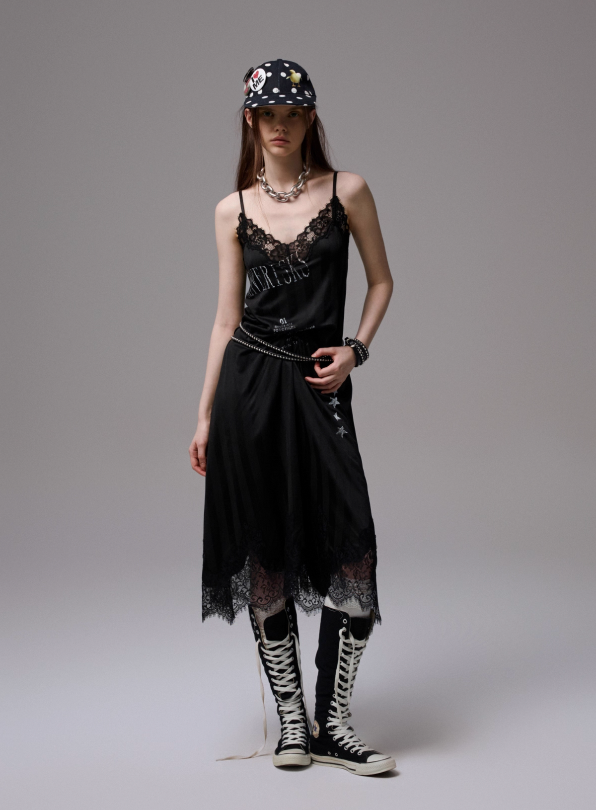 VINTAGE LACE-TRIM SLIP DRESS – 2colors