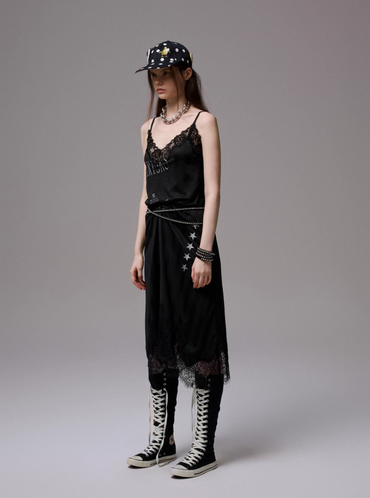 VINTAGE LACE-TRIM SLIP DRESS – 2colors