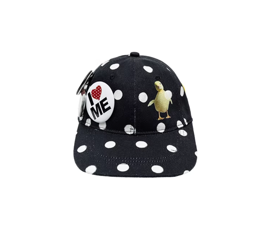 POLKA DOTS POP CAP + PLAYFUL REMOVABLE PIN BADGES