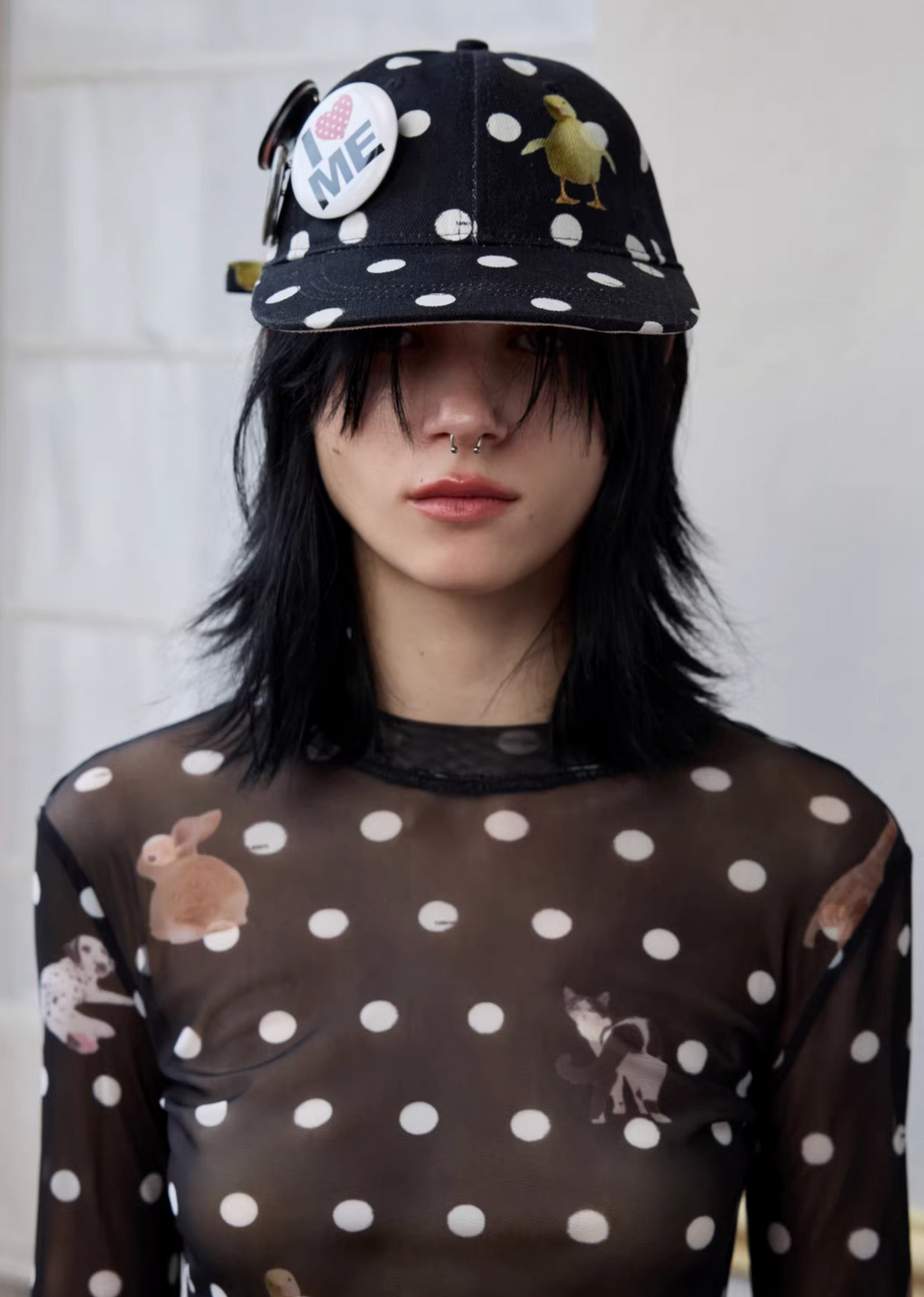 POLKA DOTS POP CAP + PLAYFUL REMOVABLE PIN BADGES