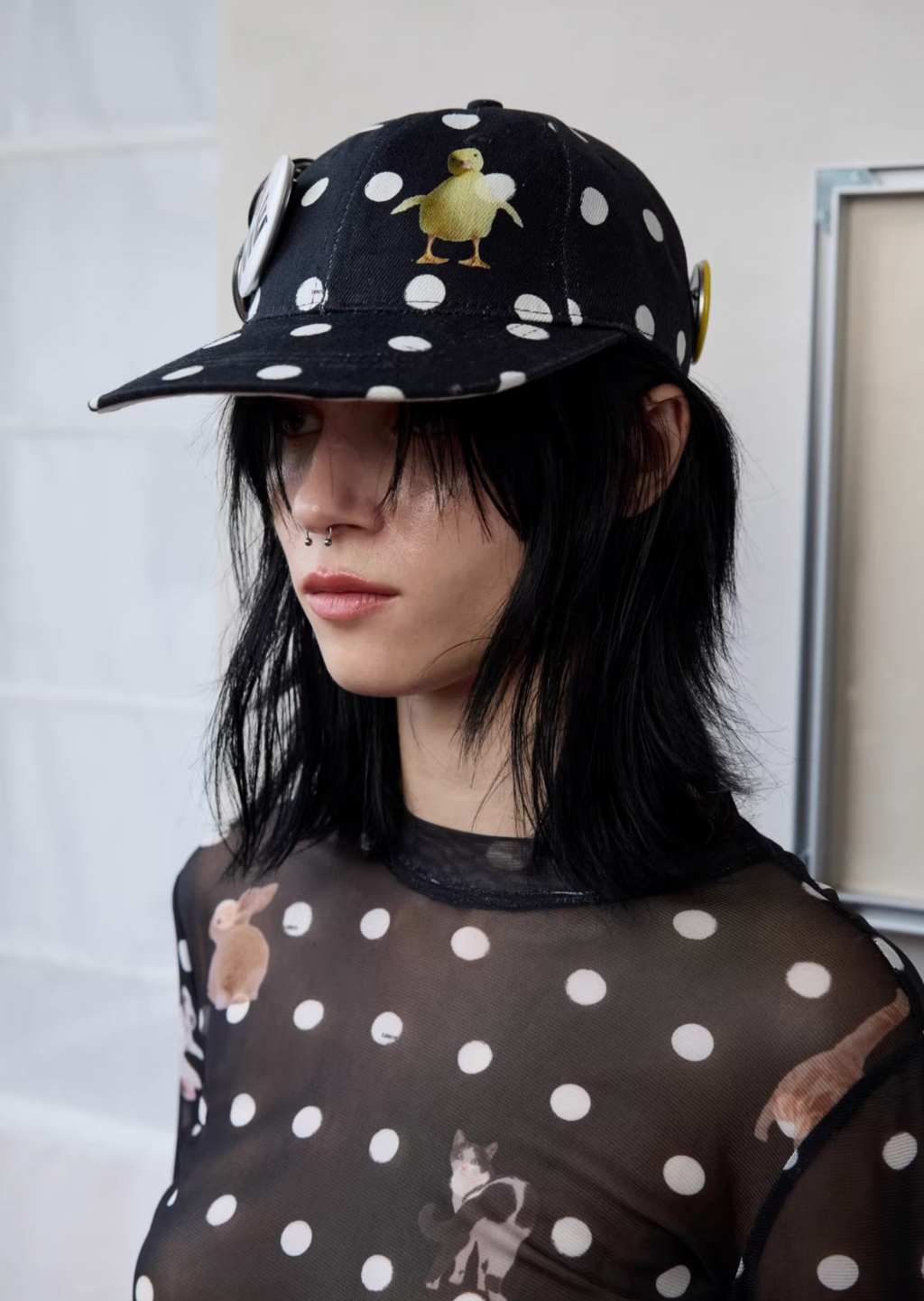 POLKA DOTS POP CAP + PLAYFUL REMOVABLE PIN BADGES