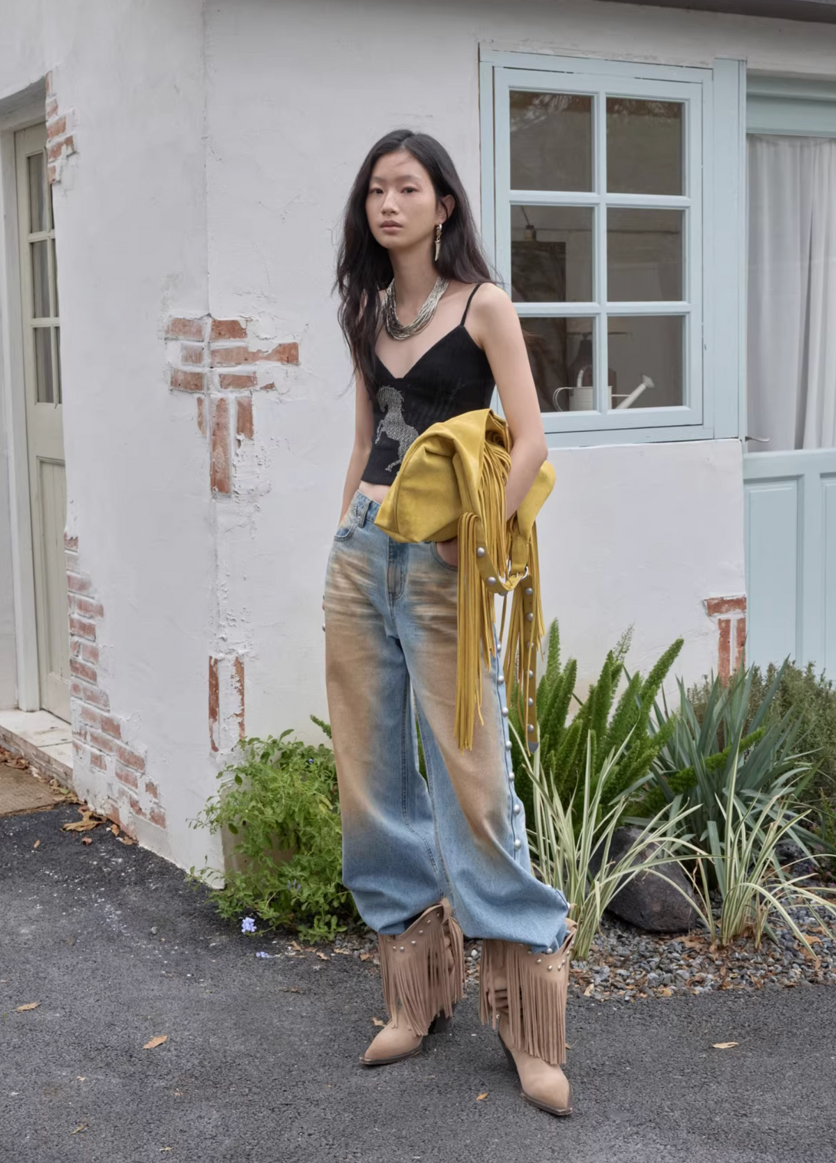 BRONZE HORIZON WASH BUTTON-SIDE JEANS