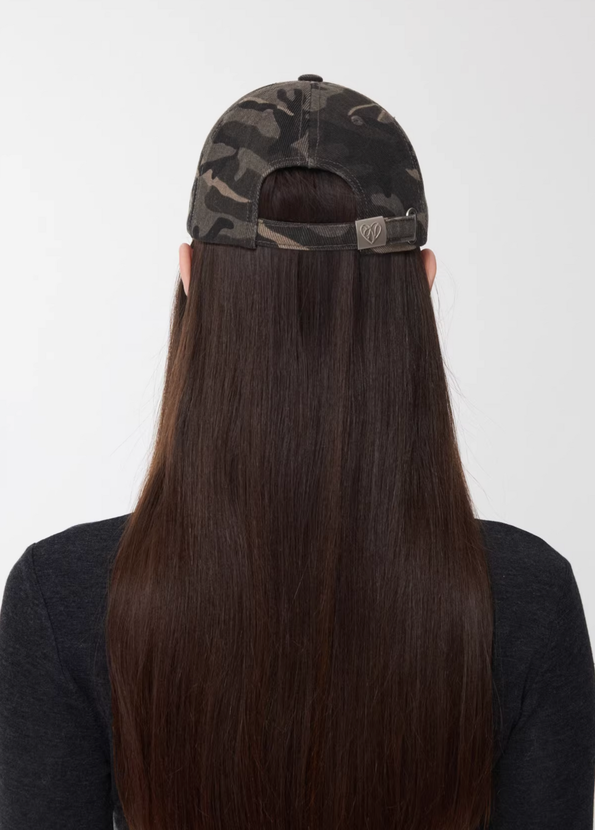 DISTRESSED STAR-STUDDED BASEBALL CAP – GRAY CAMOUFLAGE