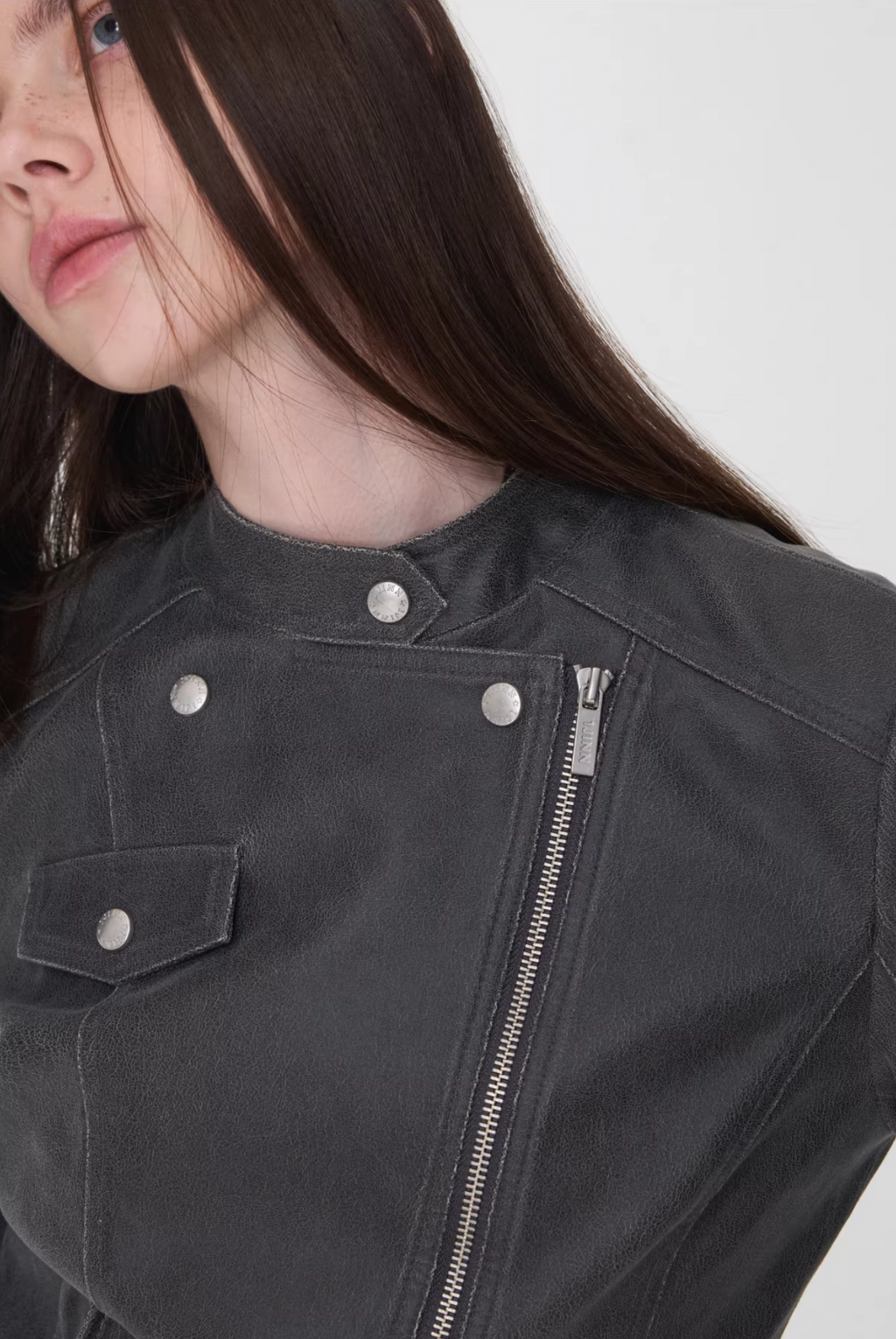 VINTAGE CRACKED LEATHER MOTO JACKET -3colors