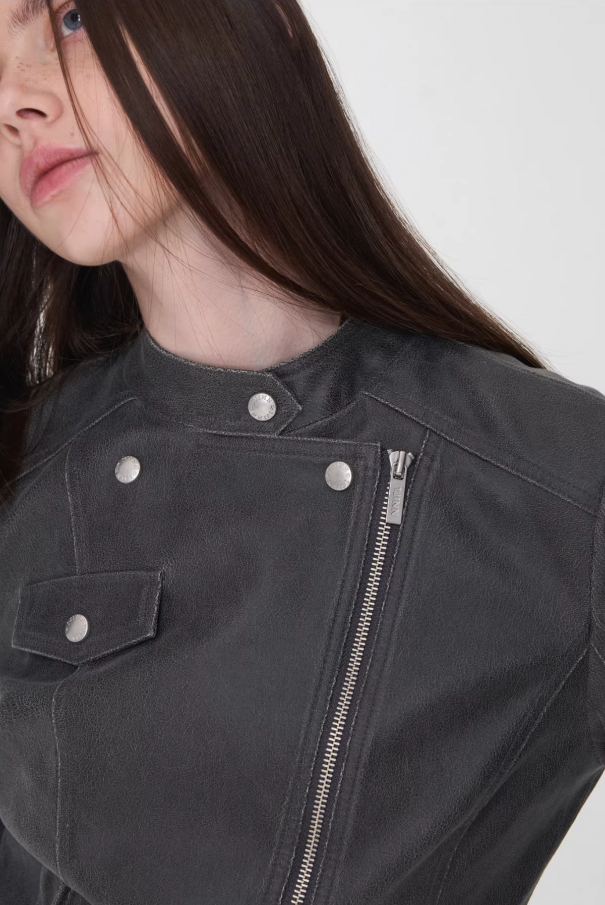 VINTAGE CRACKED LEATHER MOTO JACKET -3colors