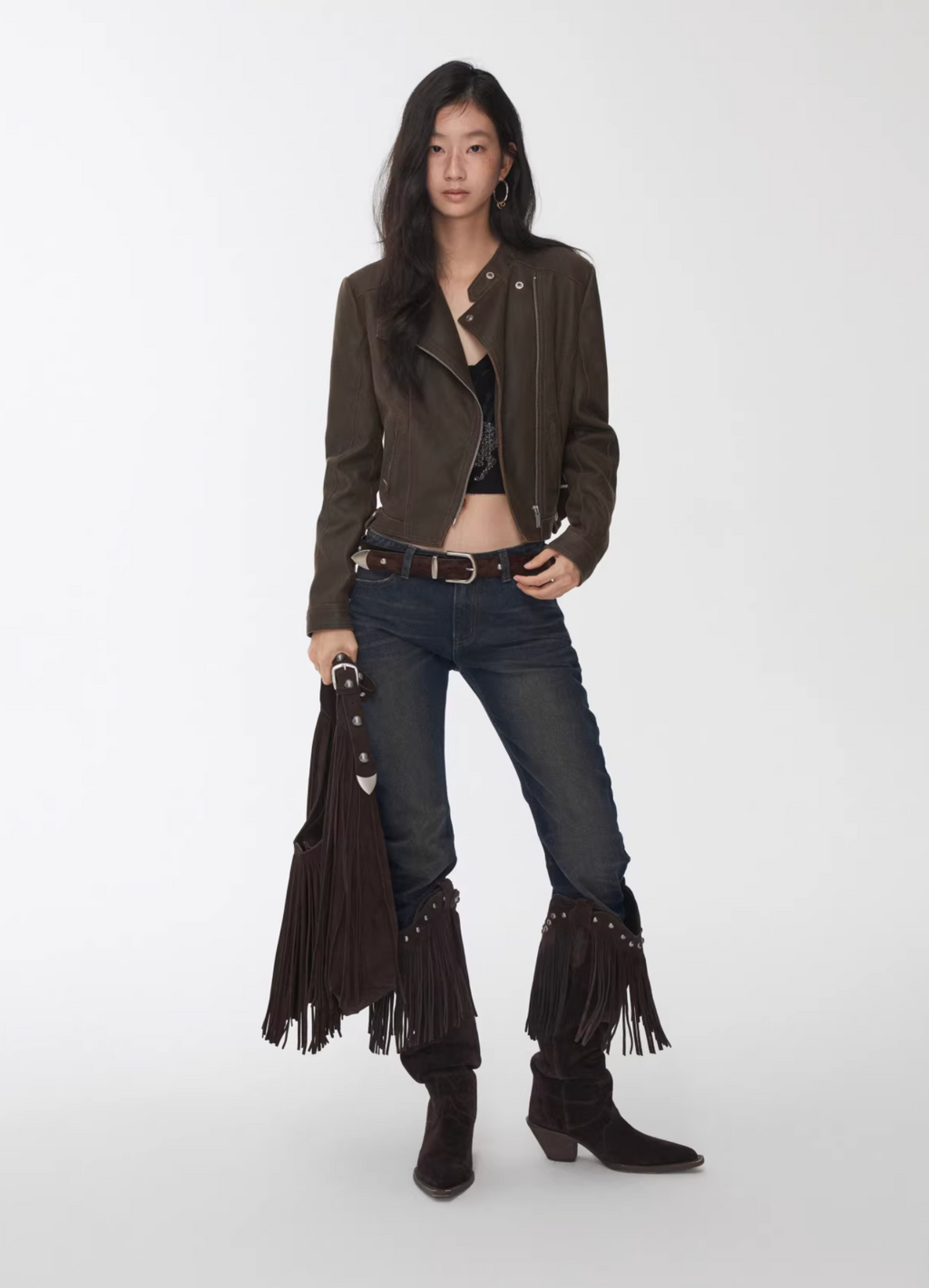 VINTAGE CRACKED LEATHER MOTO JACKET -3colors