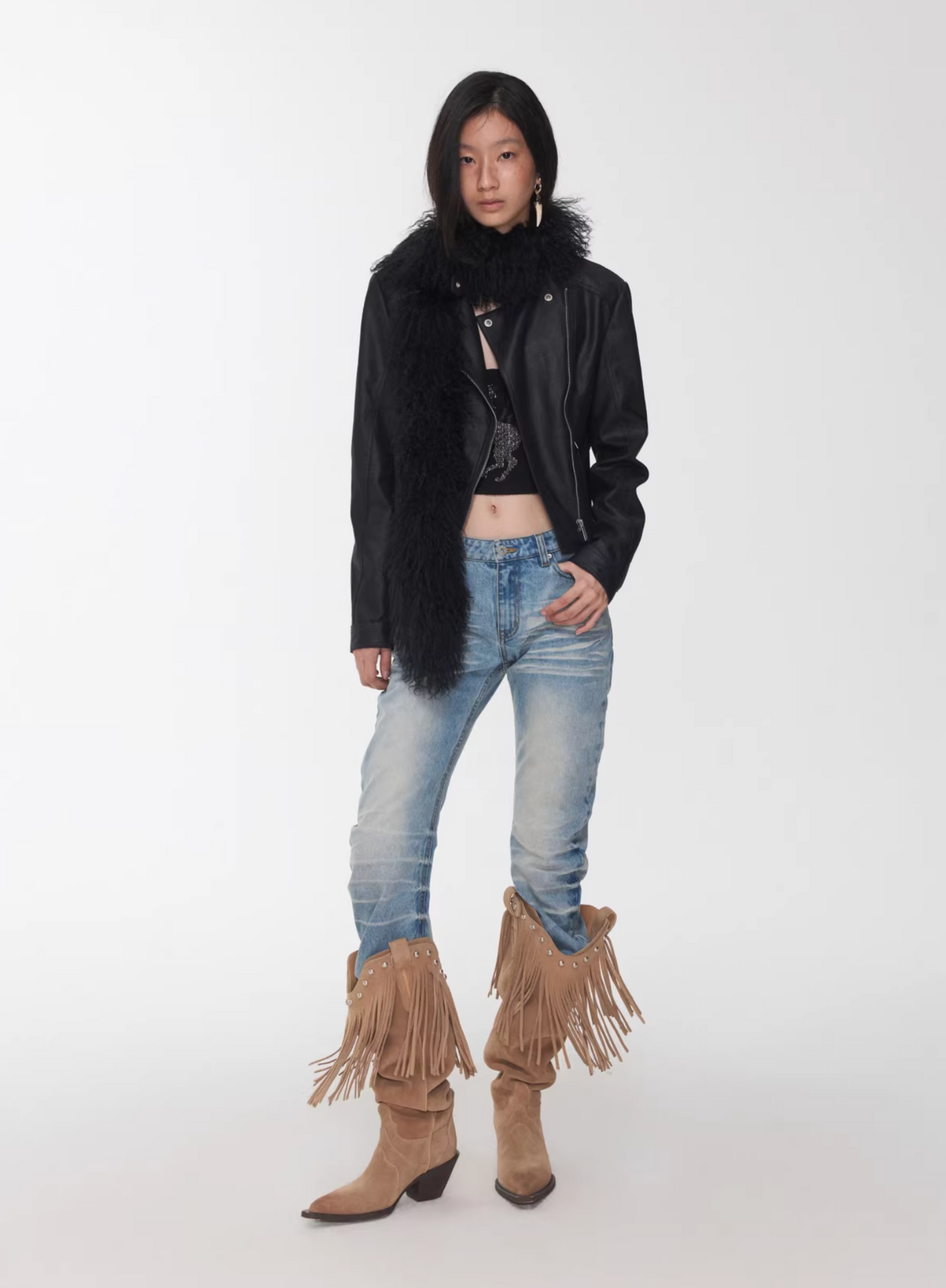 VINTAGE CRACKED LEATHER MOTO JACKET -3colors