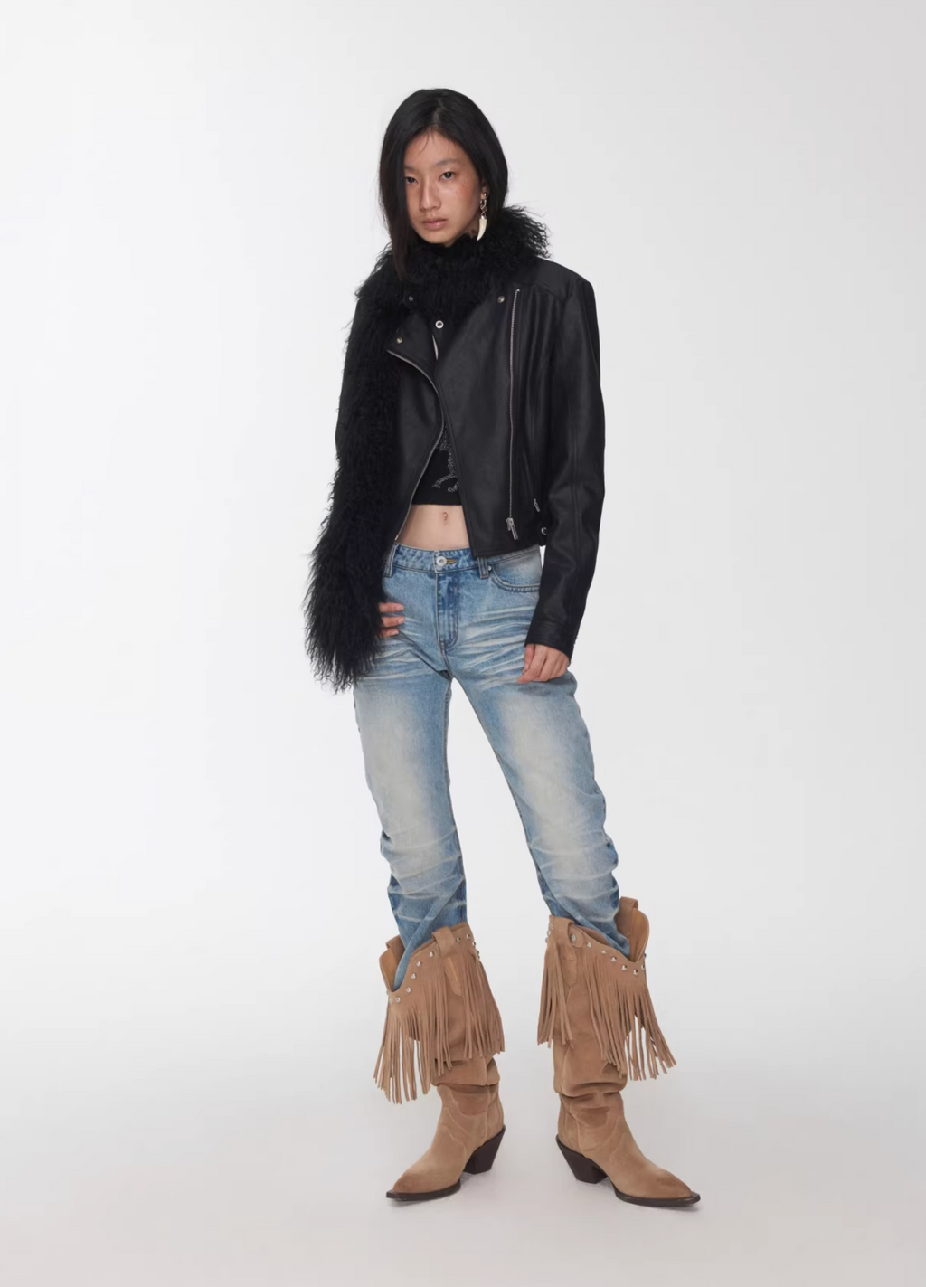 VINTAGE CRACKED LEATHER MOTO JACKET -3colors
