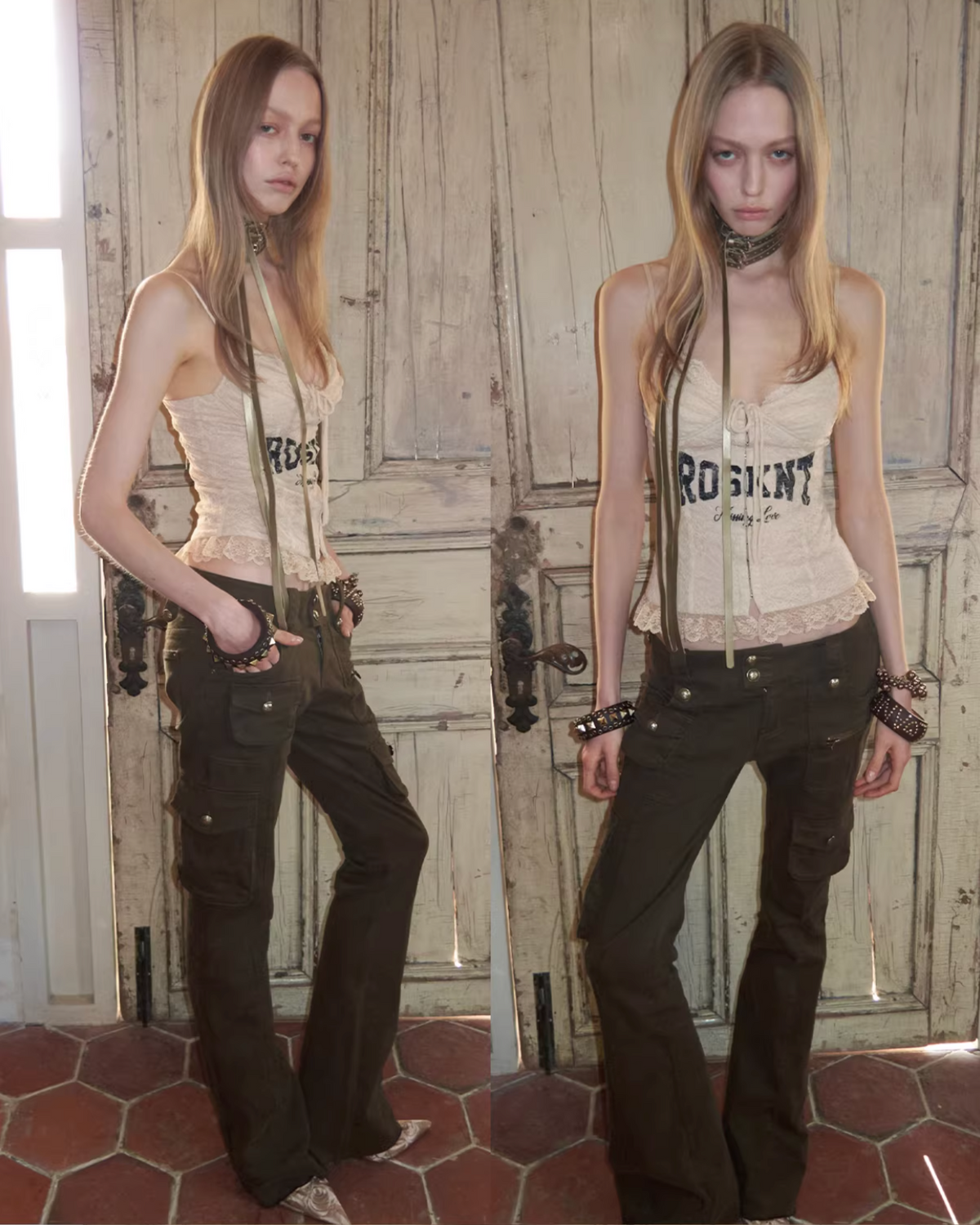ROSIE LACE-UP LETTER PRINT CORSET CAMISOLE – 3colors