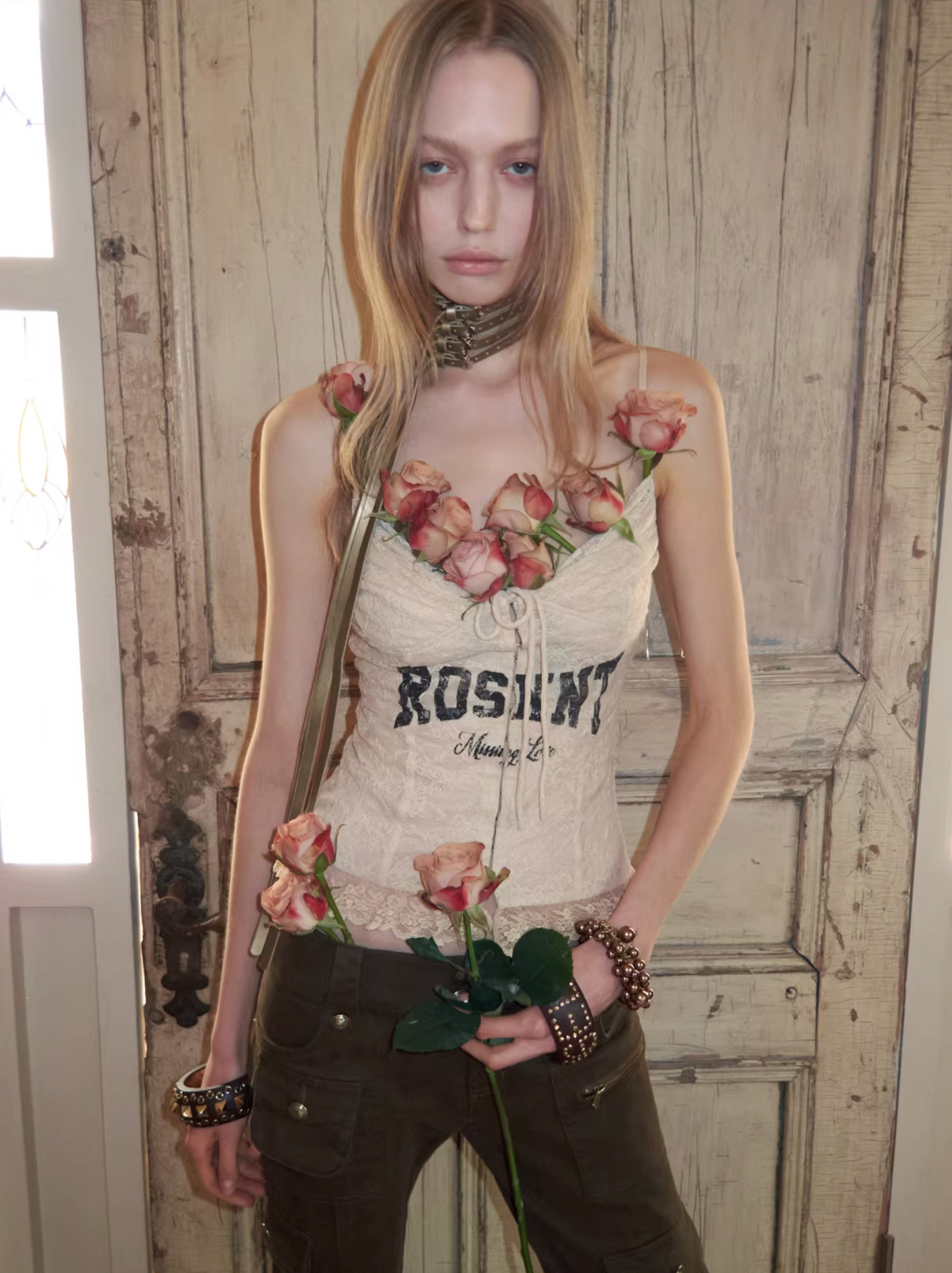 ROSIE LACE-UP LETTER PRINT CORSET CAMISOLE – 3colors