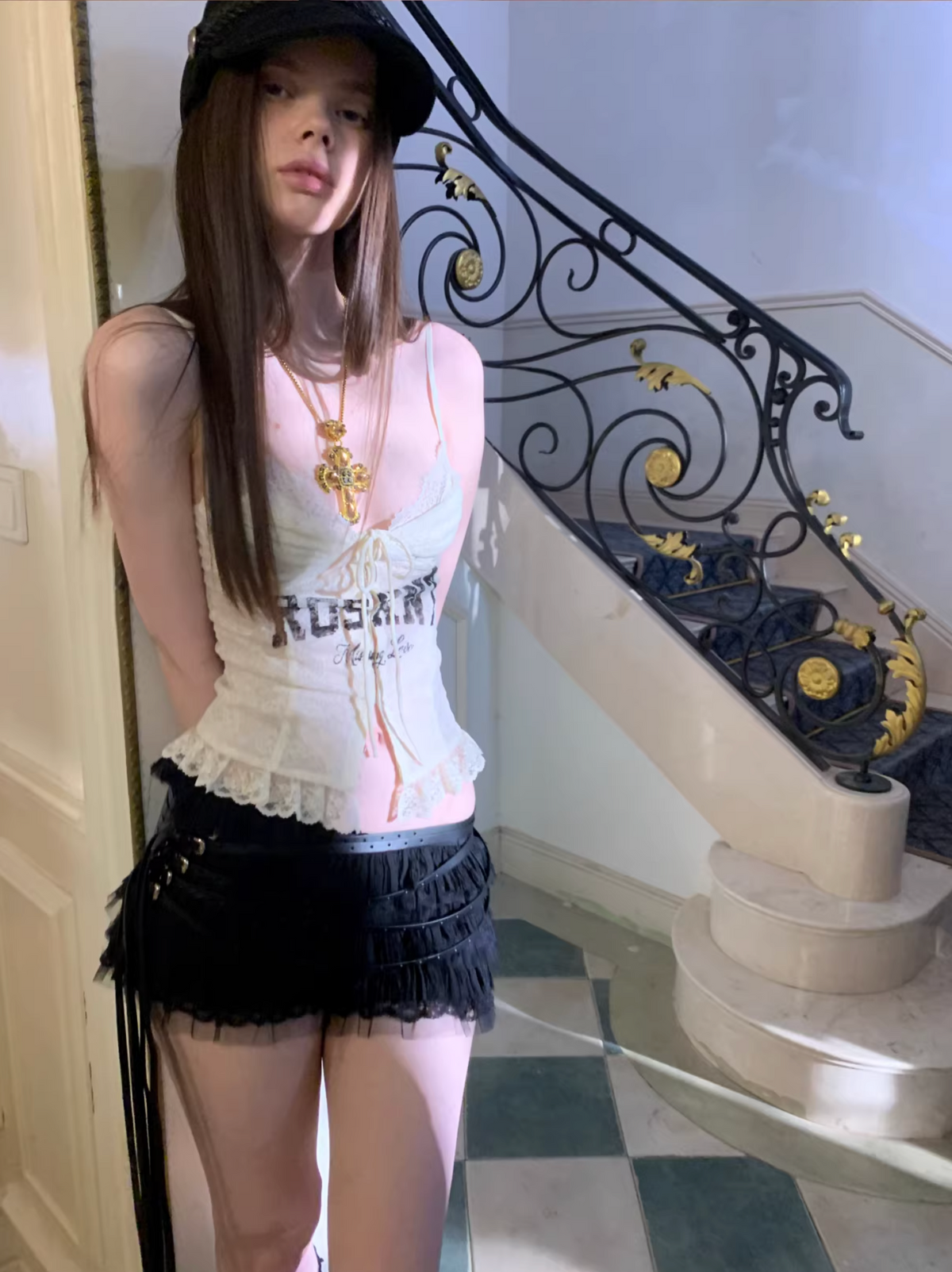 ROSIE LACE-UP LETTER PRINT CORSET CAMISOLE – 3colors