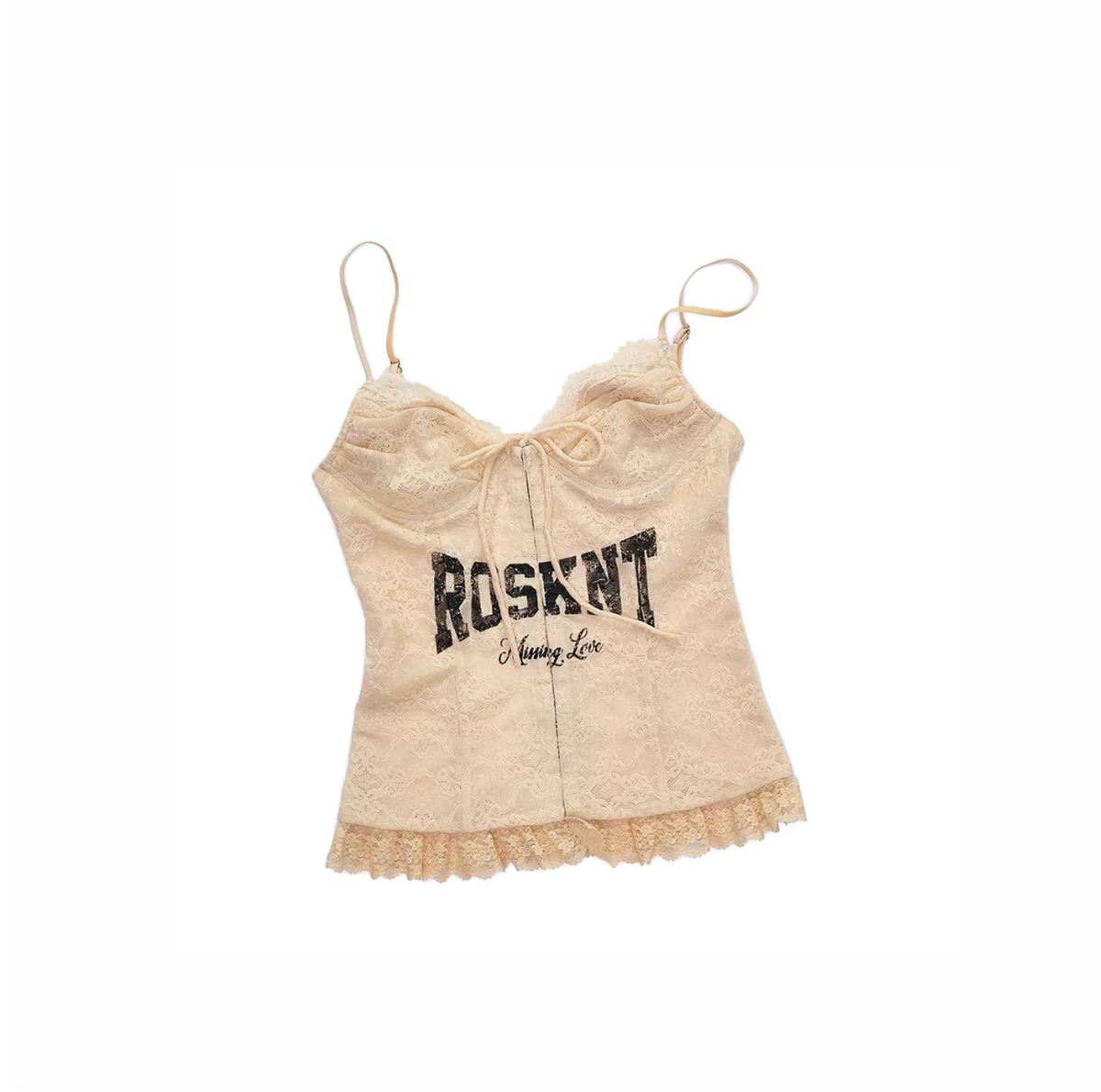 ROSIE LACE-UP LETTER PRINT CORSET CAMISOLE – 3colors