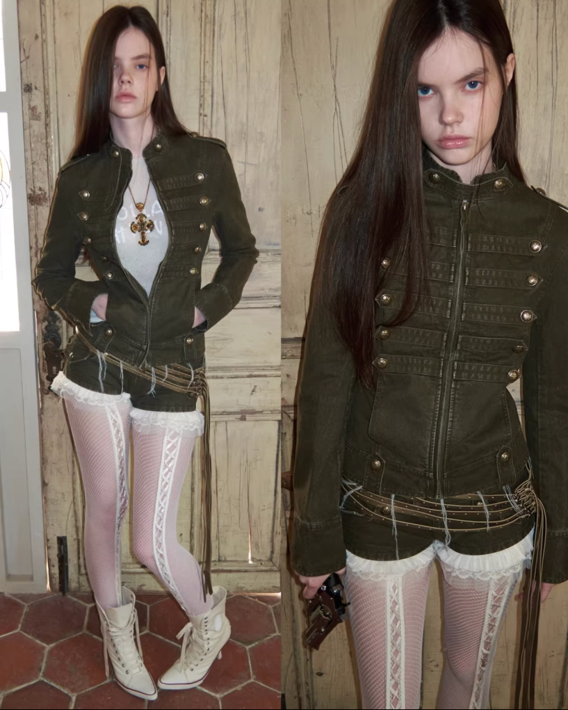 MILITARY RETRO WASHED CANVAS JACKET & SHORT – 2colors