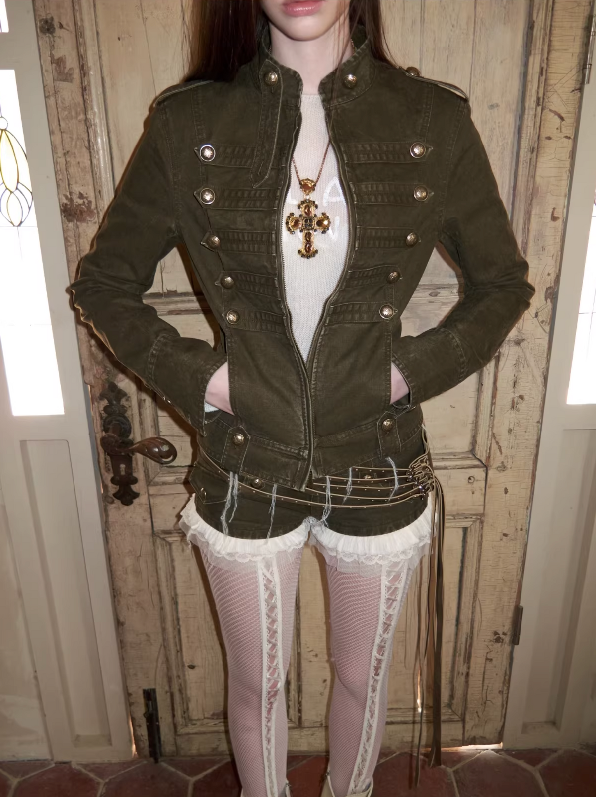 MILITARY RETRO WASHED CANVAS JACKET & SHORT – 2colors