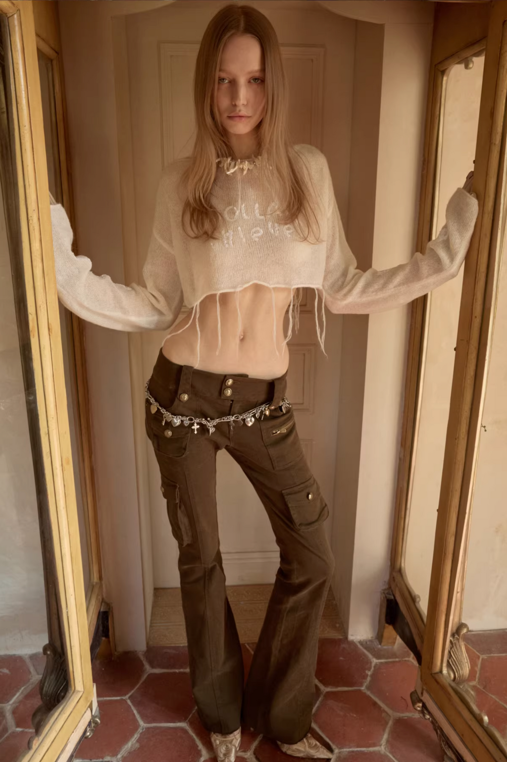 SEQUIN SHEER KNIT CROPPED SWEATER – 3colors