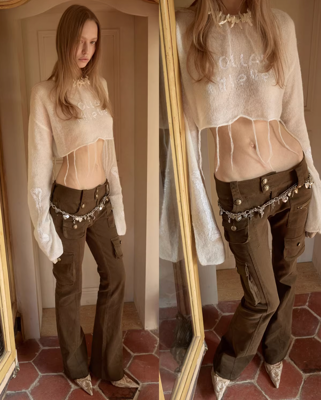 SEQUIN SHEER KNIT CROPPED SWEATER – 3colors