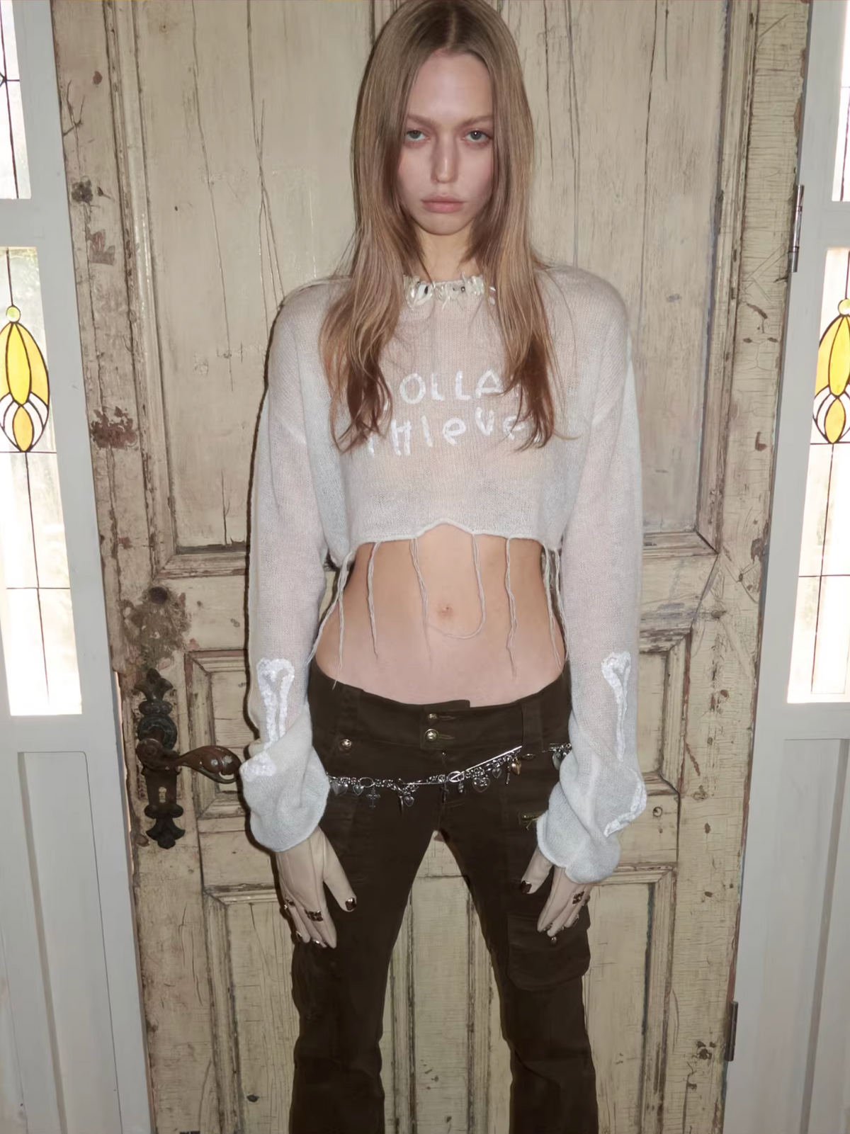 SEQUIN SHEER KNIT CROPPED SWEATER – 3colors