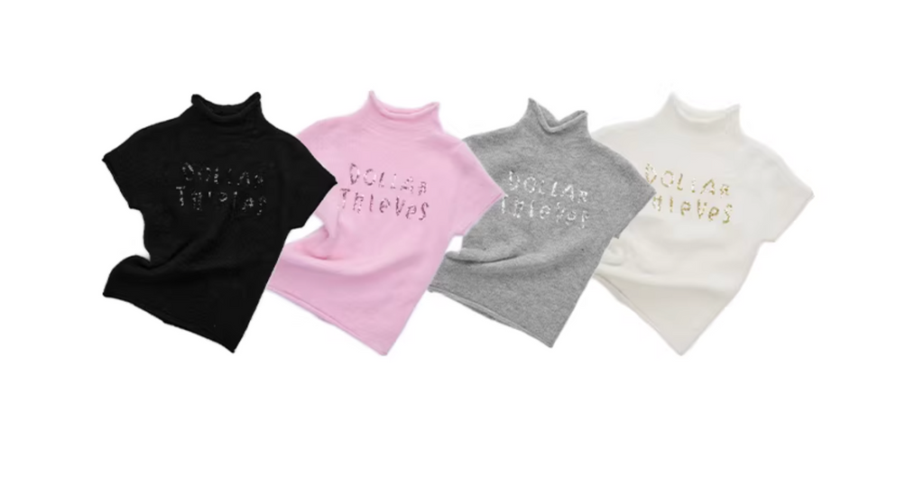 SEQUIN-EMBROIDERED KNIT TOP – 2colors