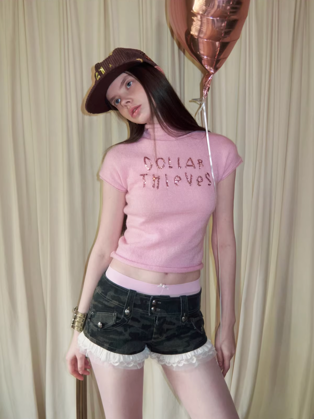 SEQUIN-EMBROIDERED KNIT TOP – 2colors