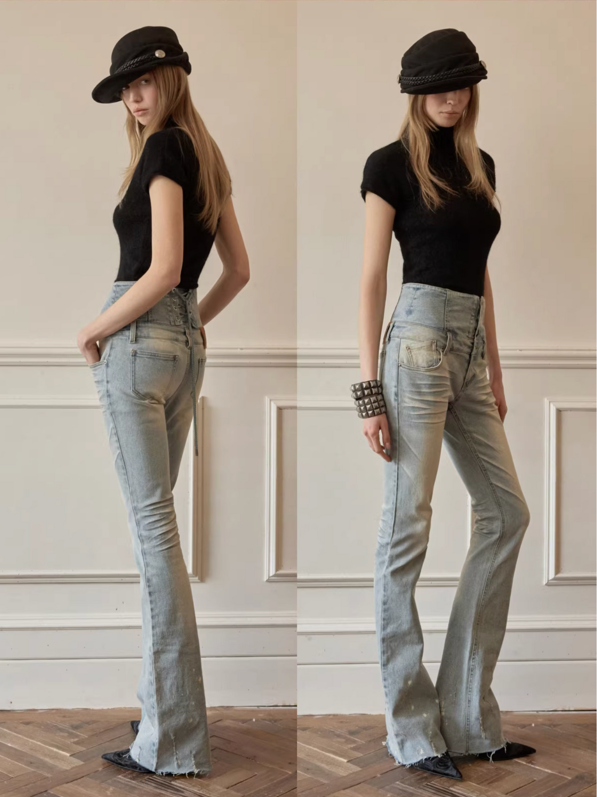 SEQUIN-EMBROIDERED KNIT TOP – 2colors