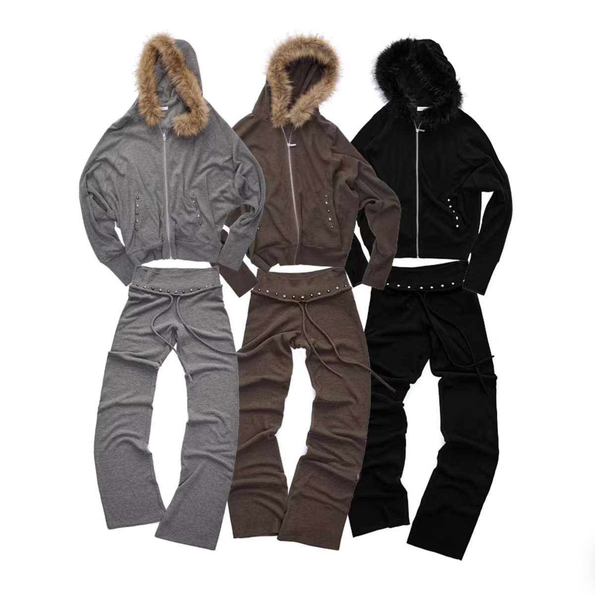 BATWING HOODIE & FLARED PANTS SET – 2colors
