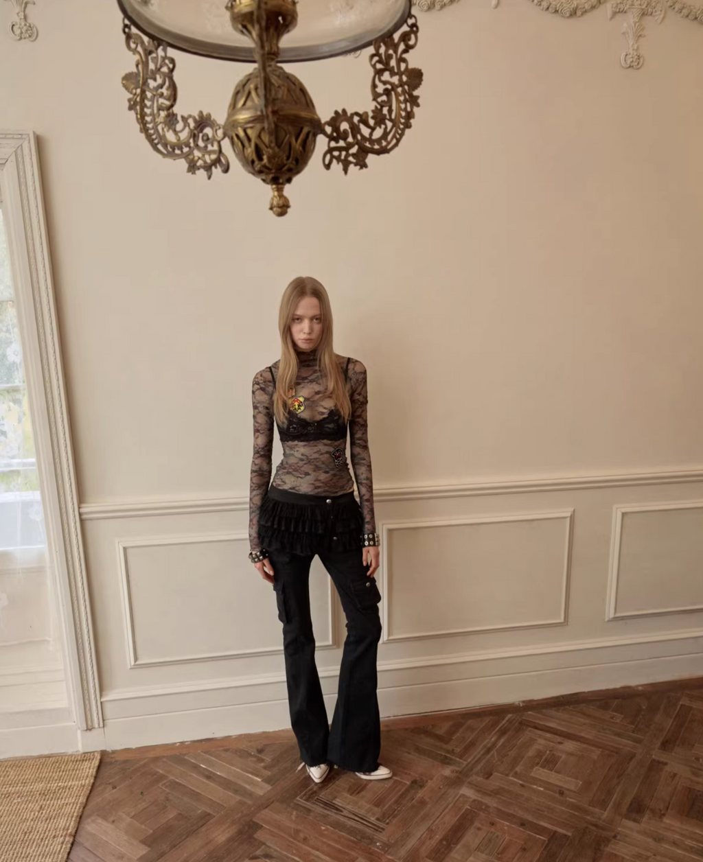 ROMANCE MESH LACE SKIN TOP