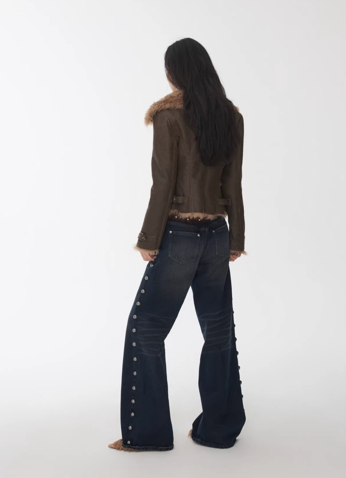 HERITAGE FAUX SHEARLING WASHED LEATHER JACKET