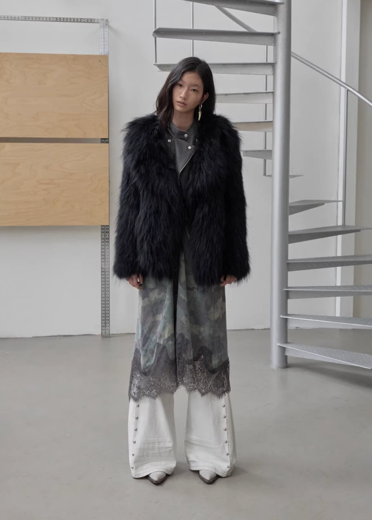 NOMAD RACCOON FUR WOVEN COAT ♱ 2colors