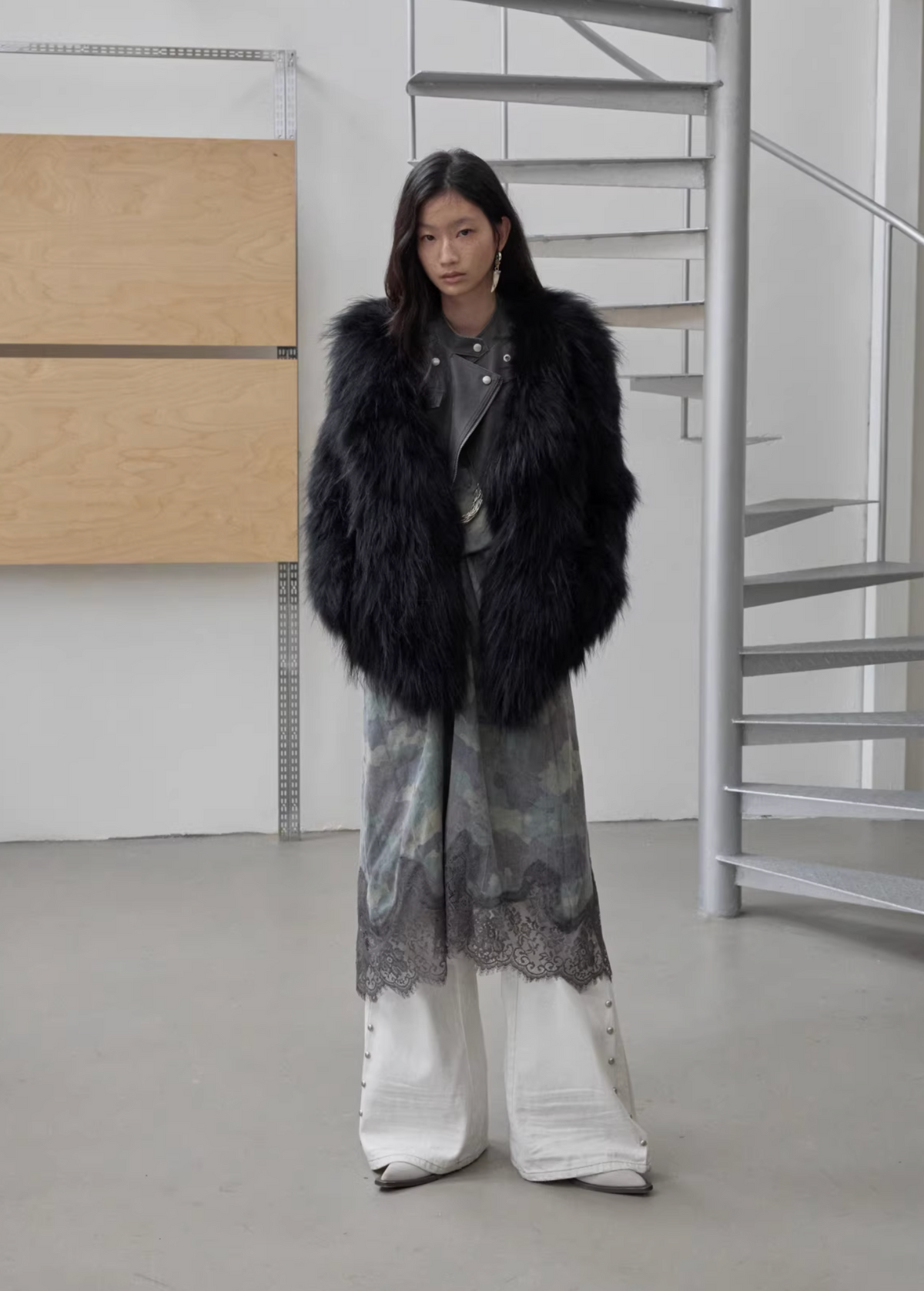 NOMAD RACCOON FUR WOVEN COAT ♱ 2colors