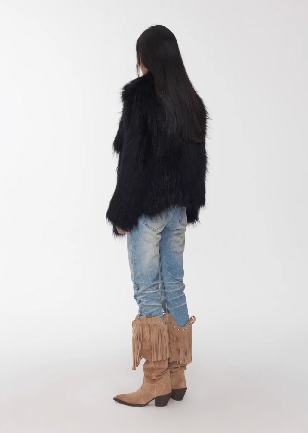 NOMAD RACCOON FUR WOVEN COAT ♱ 2colors