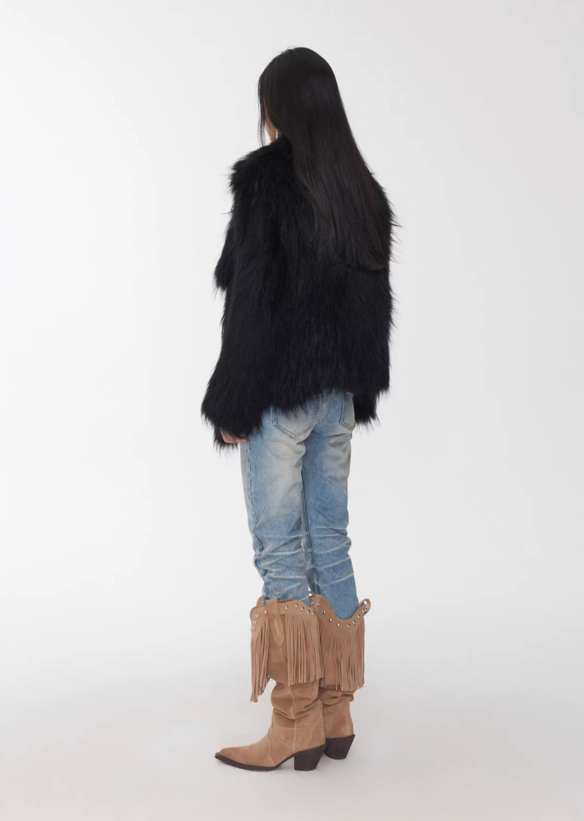 NOMAD RACCOON FUR WOVEN COAT ♱ 2colors