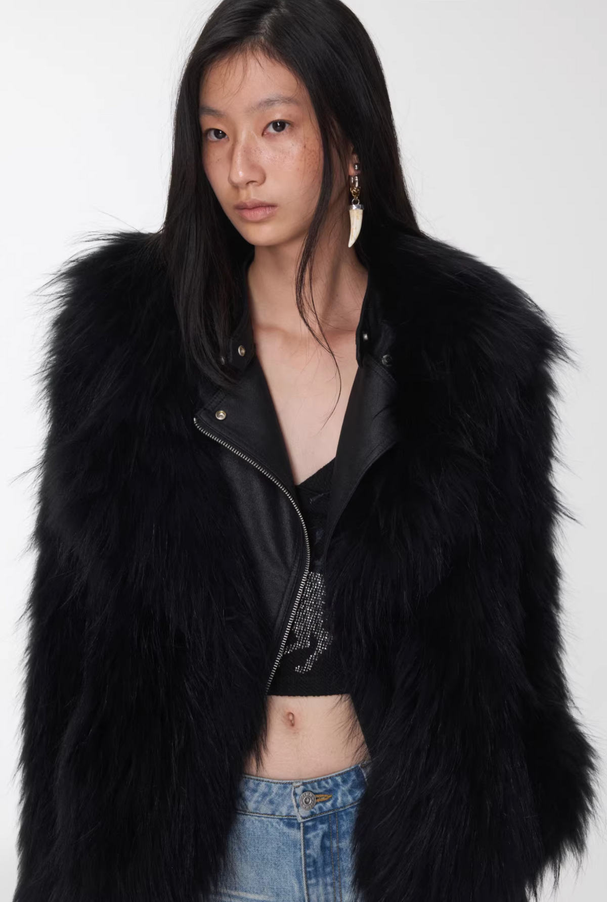 NOMAD RACCOON FUR WOVEN COAT ♱ 2colors