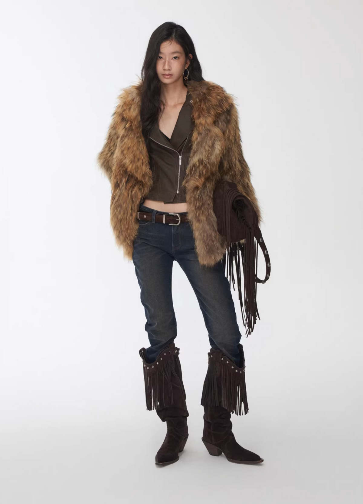 NOMAD RACCOON FUR WOVEN COAT ♱ 2colors