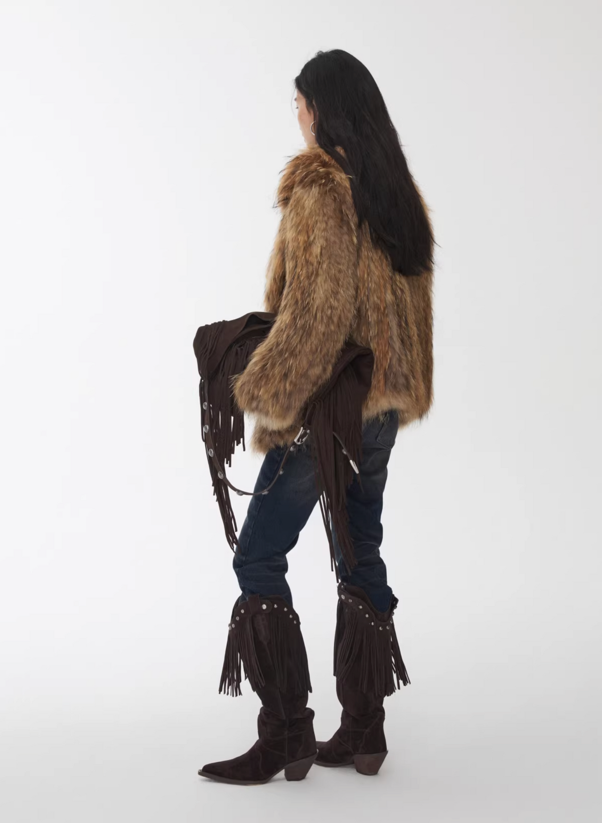 NOMAD RACCOON FUR WOVEN COAT ♱ 2colors
