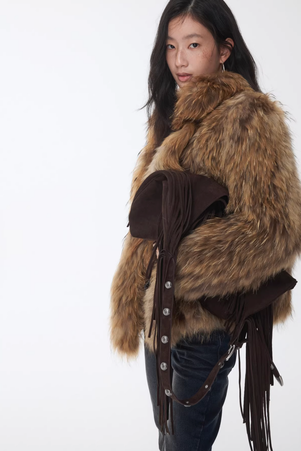 NOMAD RACCOON FUR WOVEN COAT ♱ 2colors
