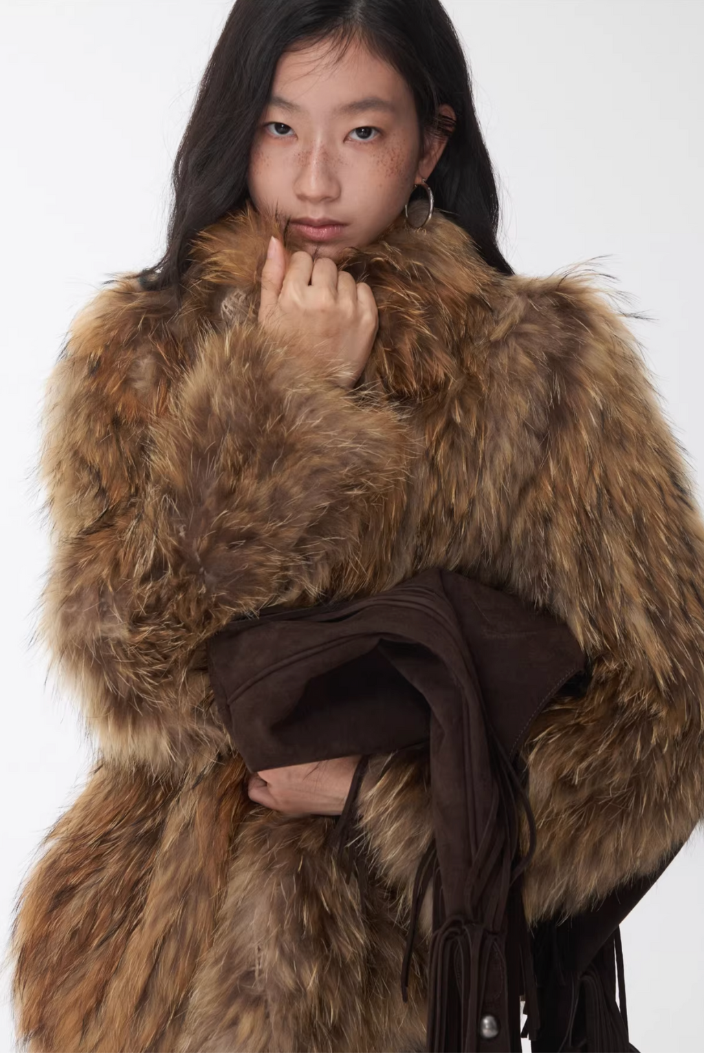 NOMAD RACCOON FUR WOVEN COAT ♱ 2colors