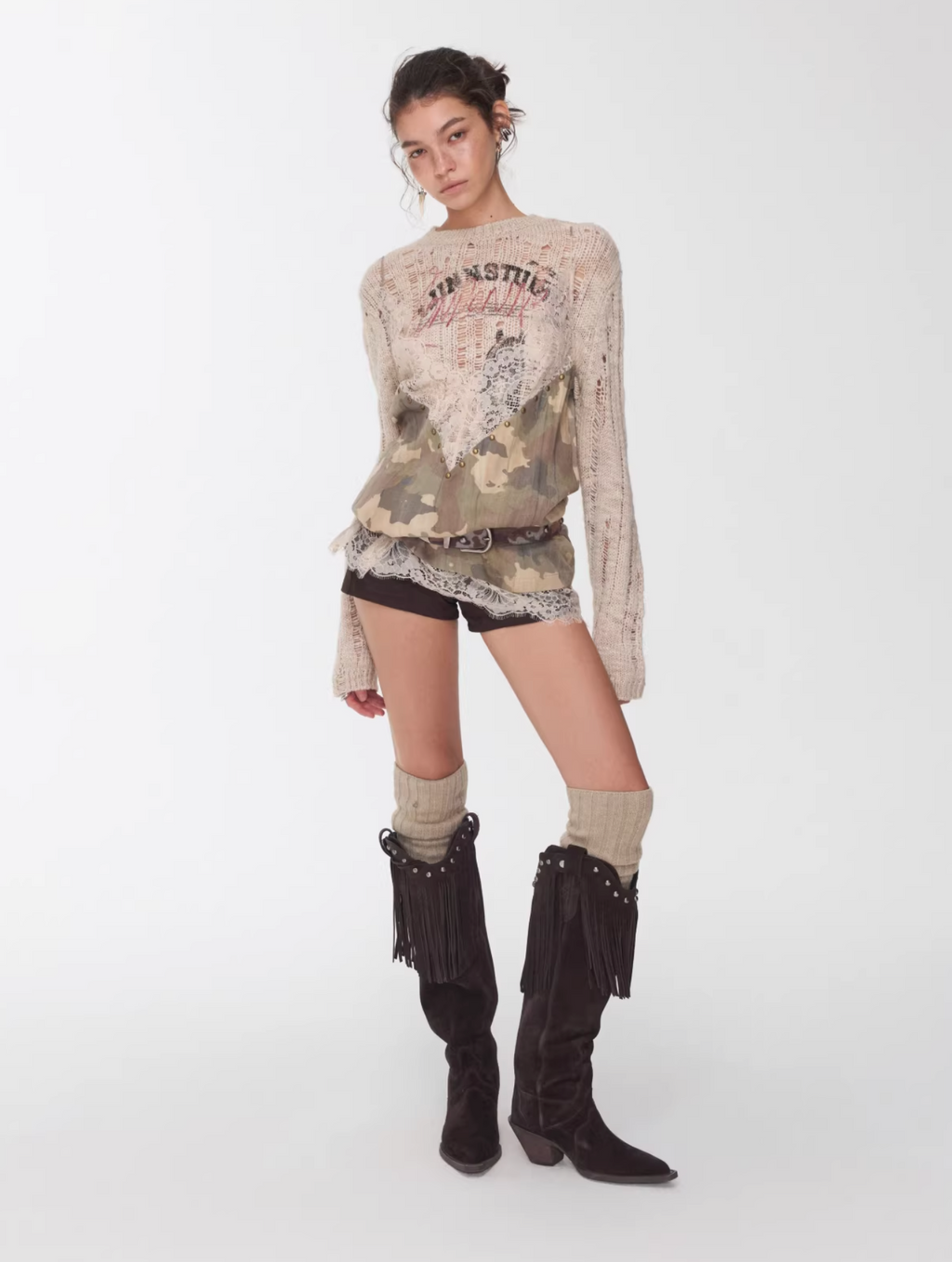 SUSANA LACE TRIM CAMO CAMI - 2colors