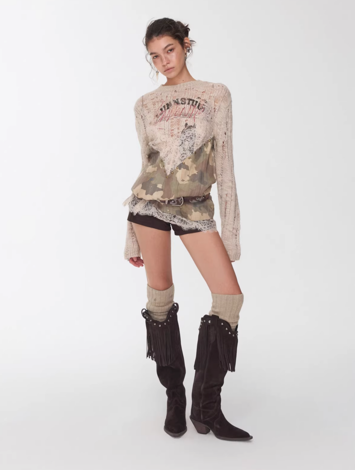 SUSANA LACE TRIM CAMO CAMI - 2colors