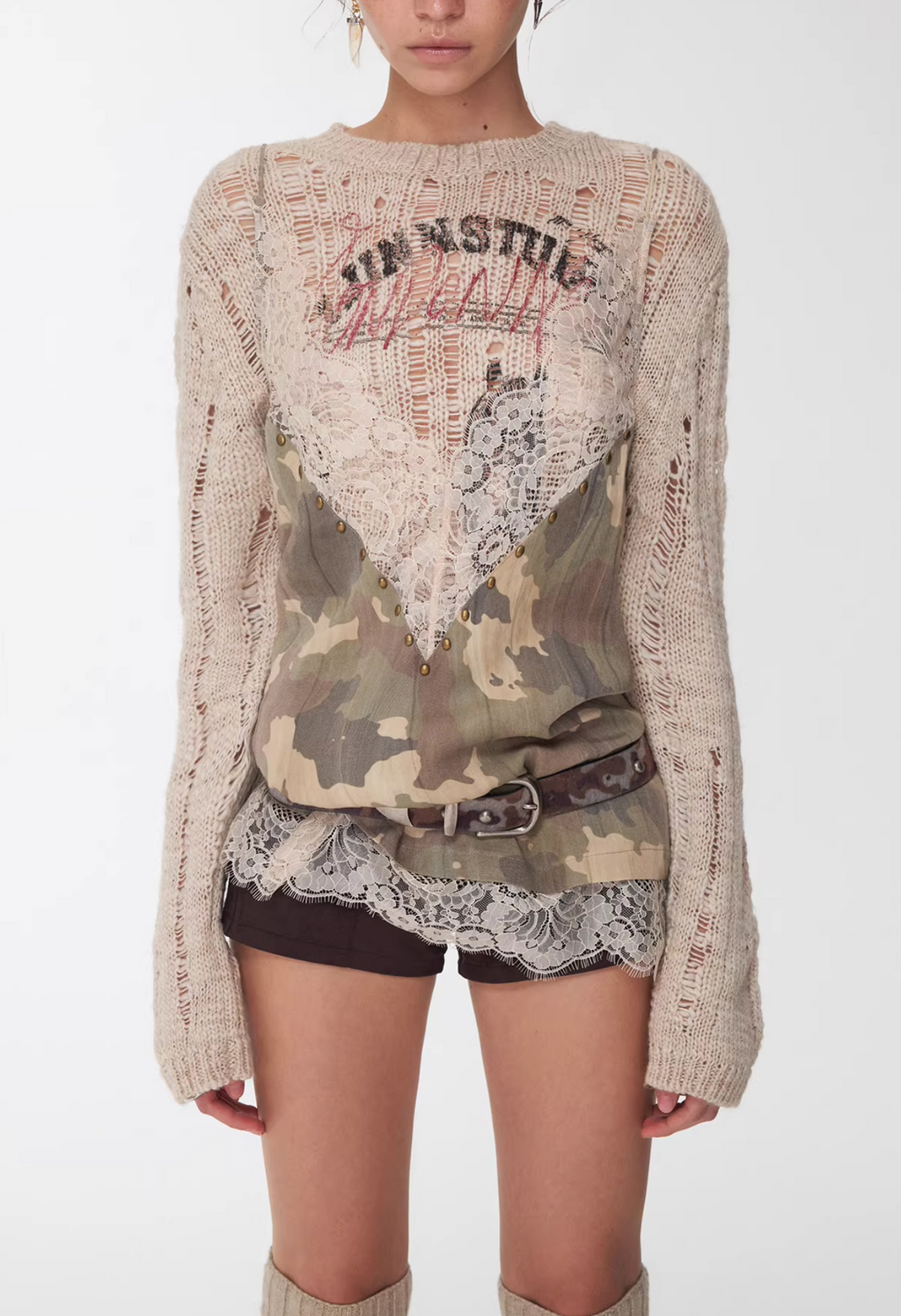SUSANA LACE TRIM CAMO CAMI - 2colors