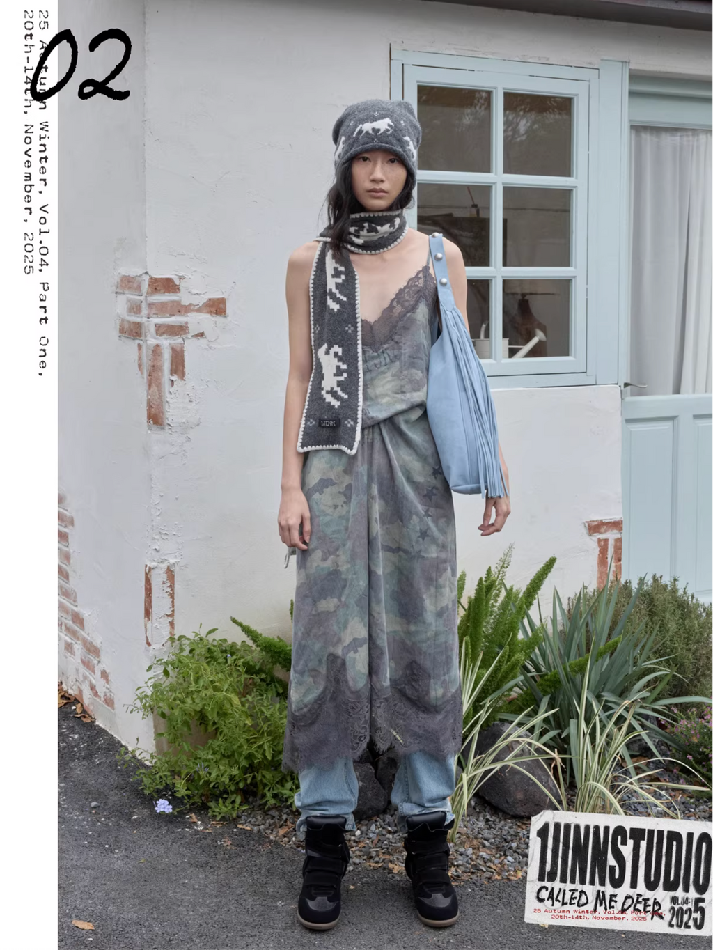 LACE TRIM CAMO SLIP DRESS – 2colors